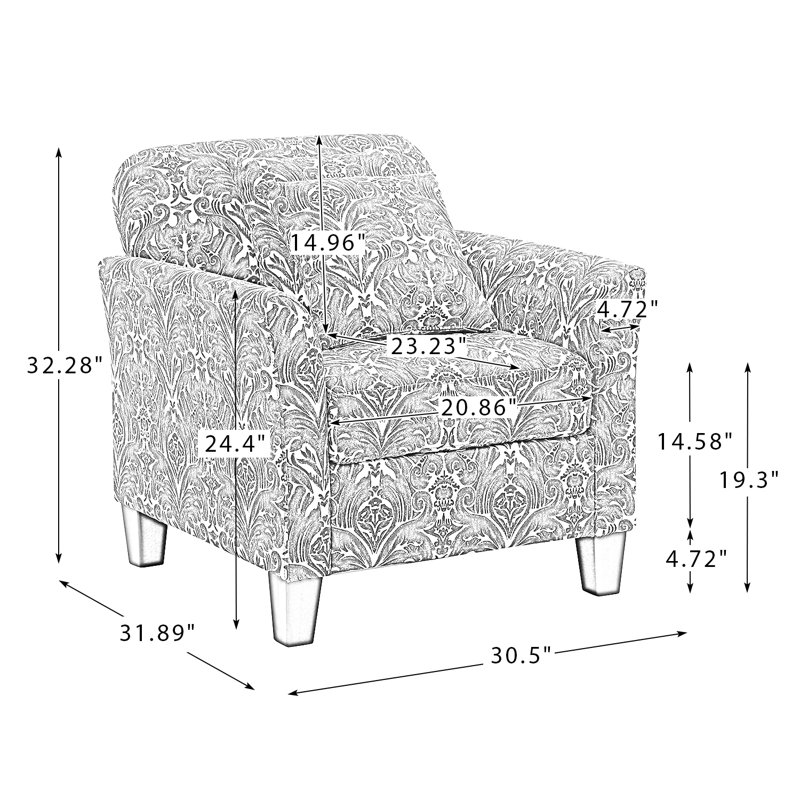 Ensemble de 2 fauteuils en bois rembourrés Neisler, 100 % polyester beige