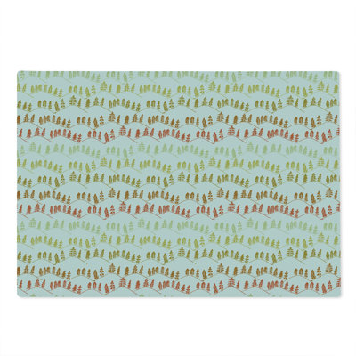 Ambesonne Forest Cutting Board Large Size Mountain Trees Pattern Ombre Multicolor