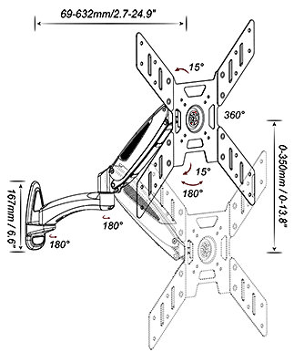 Symple Stuff Single Screen Wall Mount
