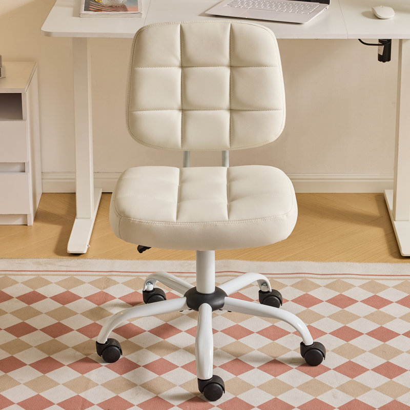 Chaise de bureau 22,1 po, Blanc, Blanc