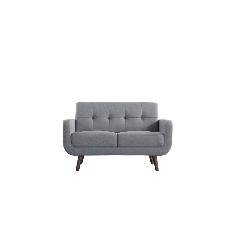 Causeuse à accoudoirs carrés 51 po Pollard, 100 % polyester gris clair