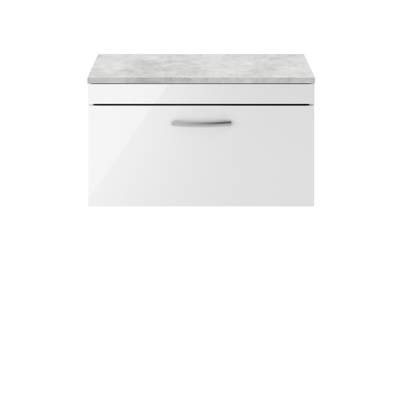Athena 80.5cm Single Bathroom Vanity Base Only, Gloss White
