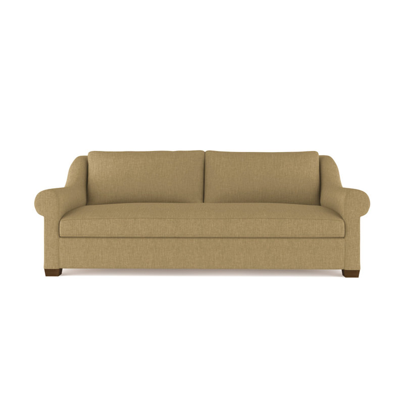 Causeuse Thompson, Lin à tissage carré albâtre, H 32 po x l 72 po x P 41 po, Brun foncé