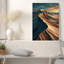 «Layered» sarcelle et or abstrait, paysage de dunes de sable, art mural-133913602