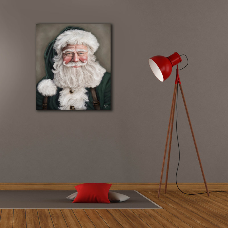 Art mural épique «Green Santa 2» par Ashley Bradley, H 30 po x l 26 po