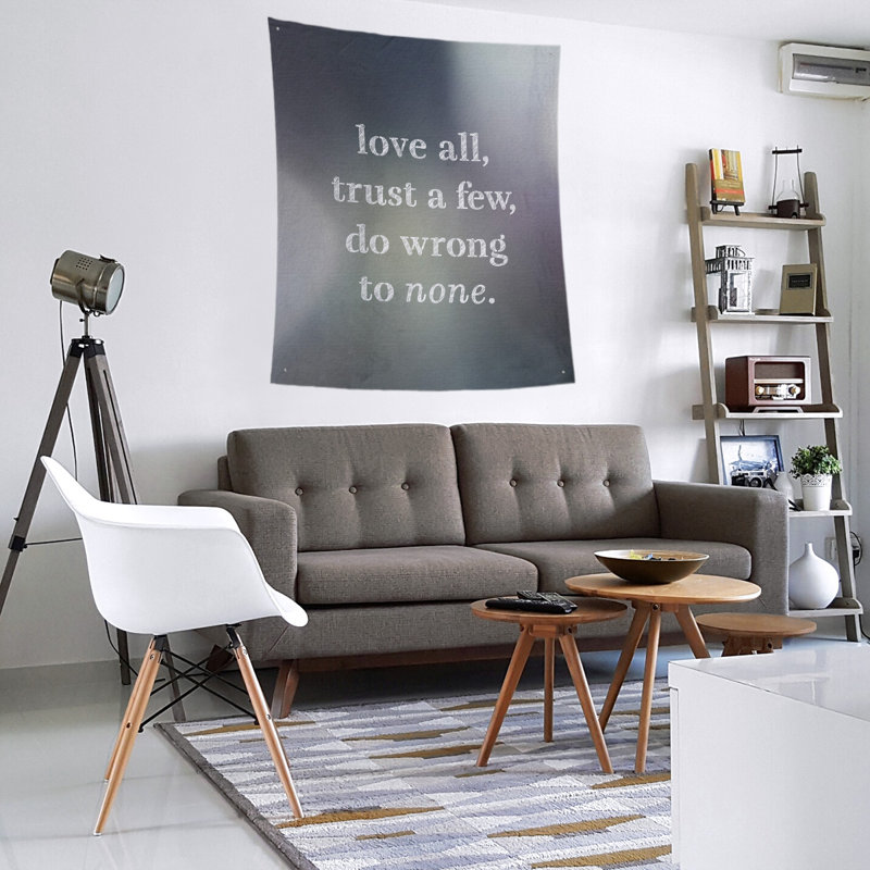 Polyester Tapestry, 104" H x 88" W, Black/White