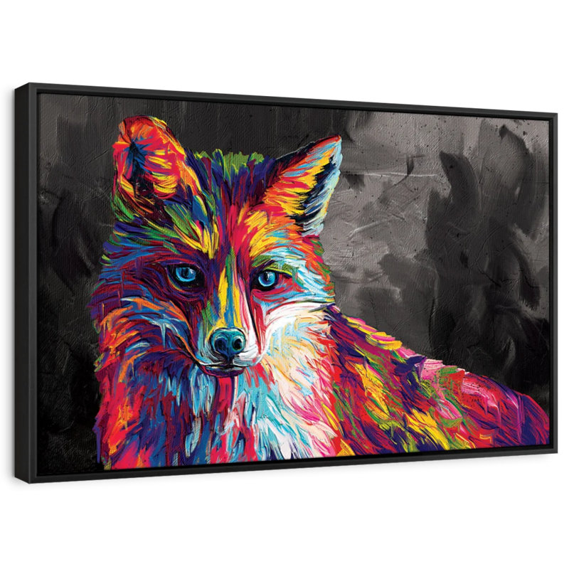 Animal «Fox Abstract Color Wall Art», H 9 po x l 13 po