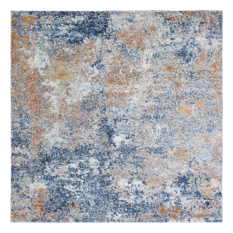 Aston Performance Abstract Rug, Square 6'7"
