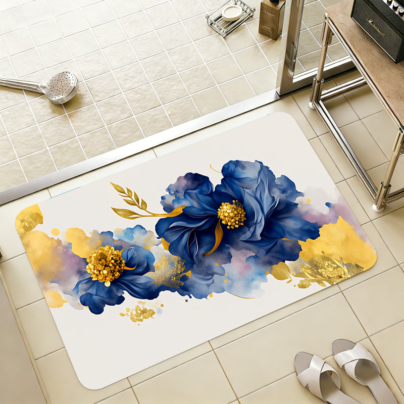 Tapis de salle de bain mince antidérapant lavable à la machine, Simple - L 36 po x l 24 po
