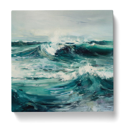 Ocean Gestural Art - Wrapped Canvas