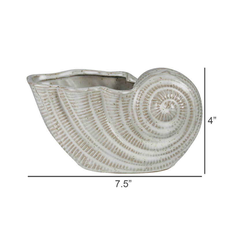 Pot à fleurs Nautilus, céramique, 4 po