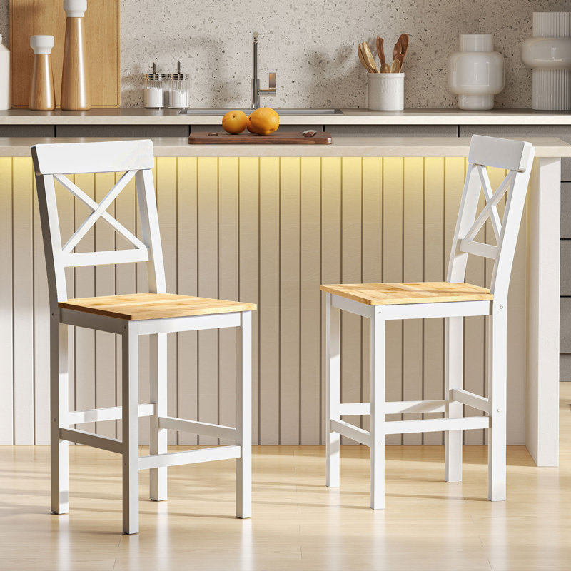 Tabouret de comptoir 23,7 po Kenjuan, Blanc