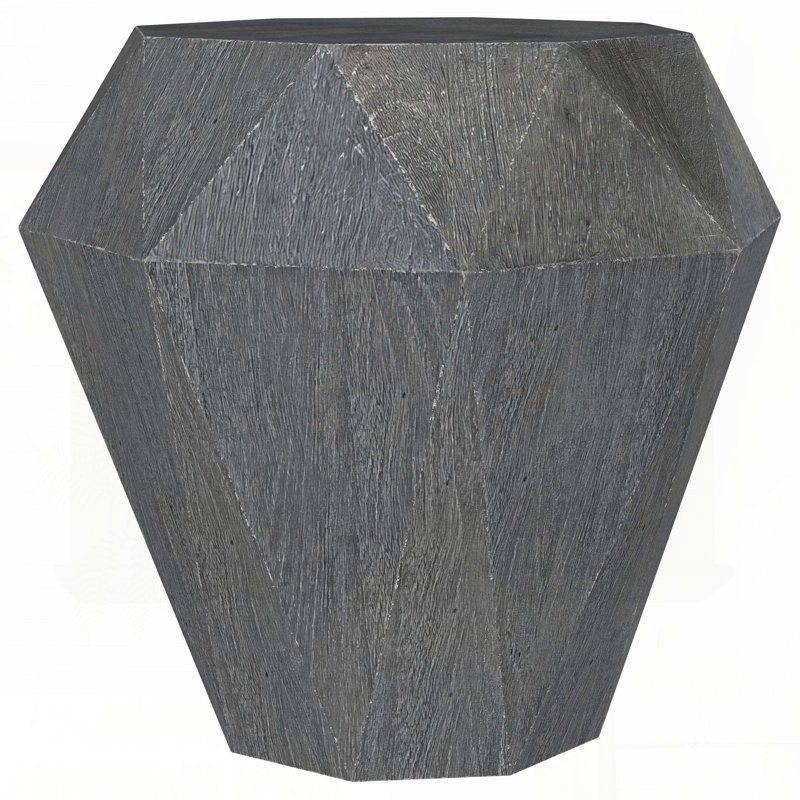 Octagonal Solid Mango Wood Side Table in Grey