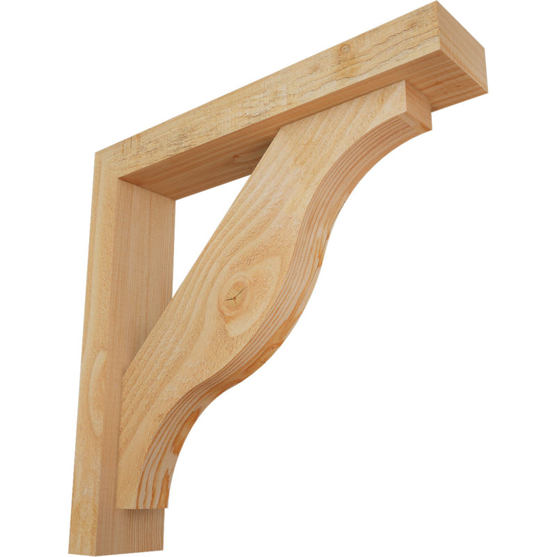 Funston Block Offset Brace Bracket, 20 x 20, 4"W Douglas Fir (Rough Sawn)