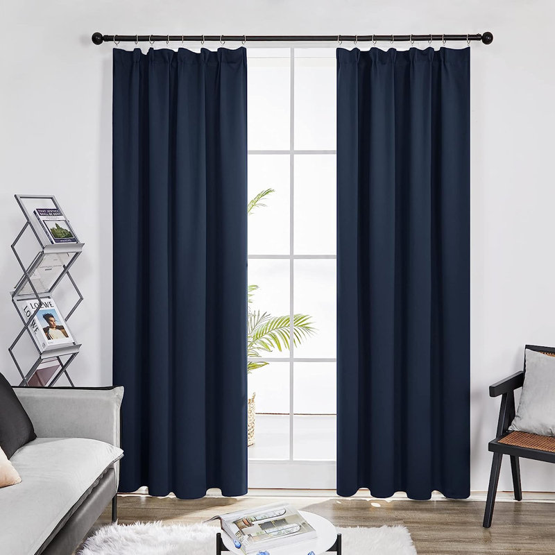 Kinnen Blackout French Door Curtain Pair, Beige, 140 W x 175 D cm