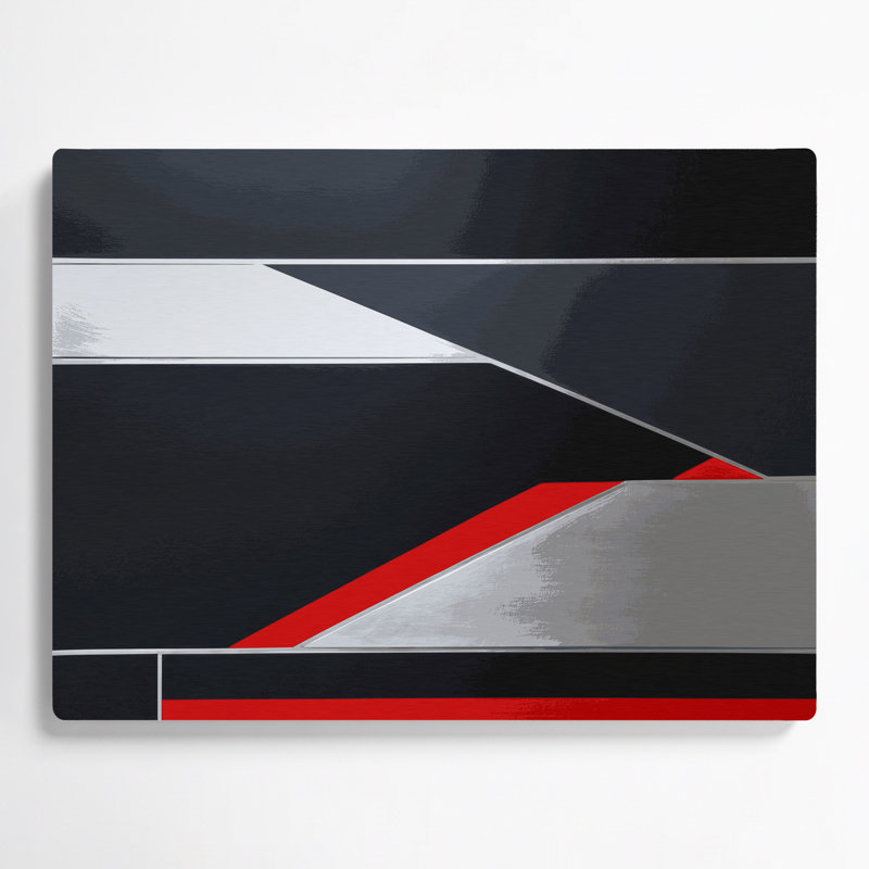 Art mural en métal noir Hard Edge 94, H 11 po x l 14 po