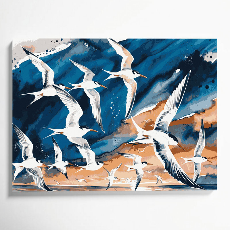 Art mural sur toile beige, H 20 po x l 30 po