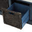 Banc de rangement rustique avec 3 paniers en rotin classiques amovibles, banc d'entrée avec coussin amovible-1840446184
