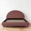 Lit plateforme capitonné, bouclé, profil bas, tête de lit cintrée, moderne, chambre-713876027-713876026