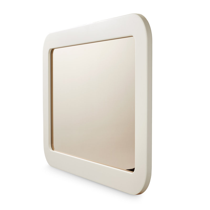 Lisbon Flat Wall Mirror, Matte Cream