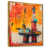 Toile avec cadre flottant or
