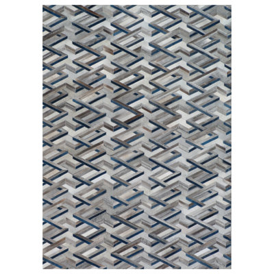 Natural Hide Cowhide Geometric Area Rug