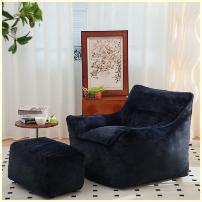 Bean Bag Chairs, Soft Tufted Foam Bean Bag Chair with Faux Fur Fabric for Adults and Kids, Comfy Lazy Sofa for Living Room Bedroom