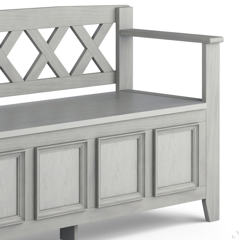 Amherst Solid Wood Entryway Storage Bench, Gray