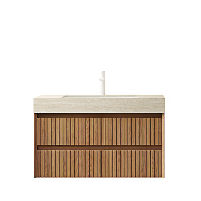Wall-Mounted Bathroom Vanity With Sink