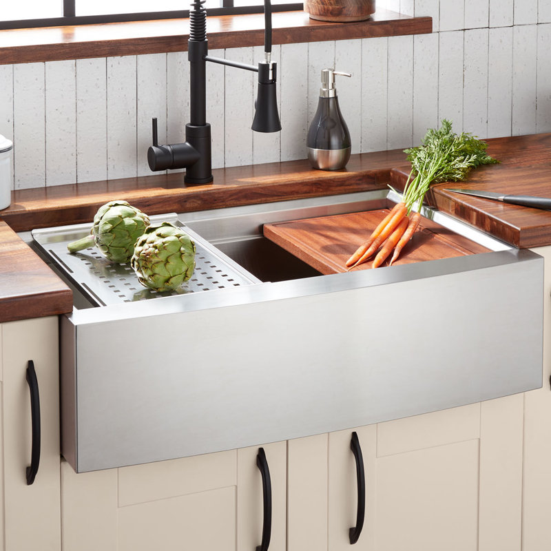 Évier de cuisine à simple cuve en acier inoxydable 32 po Workspace