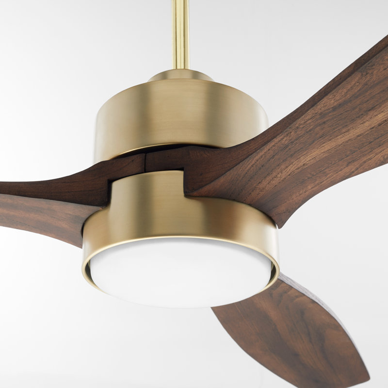 Ventilateur 3 pales 65 "RENI, Laiton / noyer