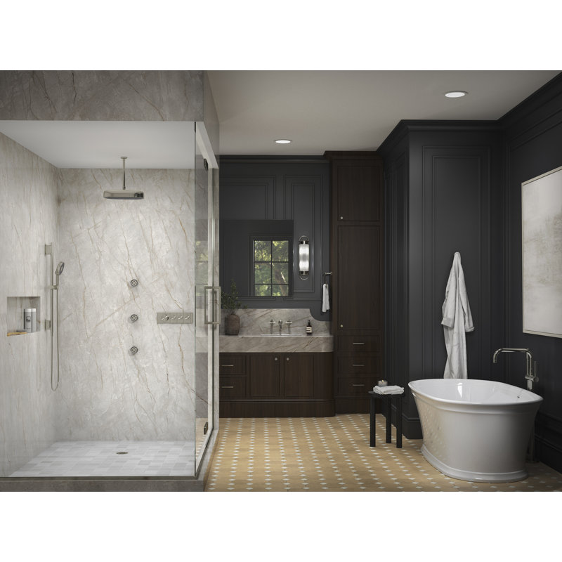 Statement 14" Single-Function Wall or Ceiling-Mount Round Rainhead, Oblong Rain Showerhead 2.5 GPM, Vibrant Brushed Nickel