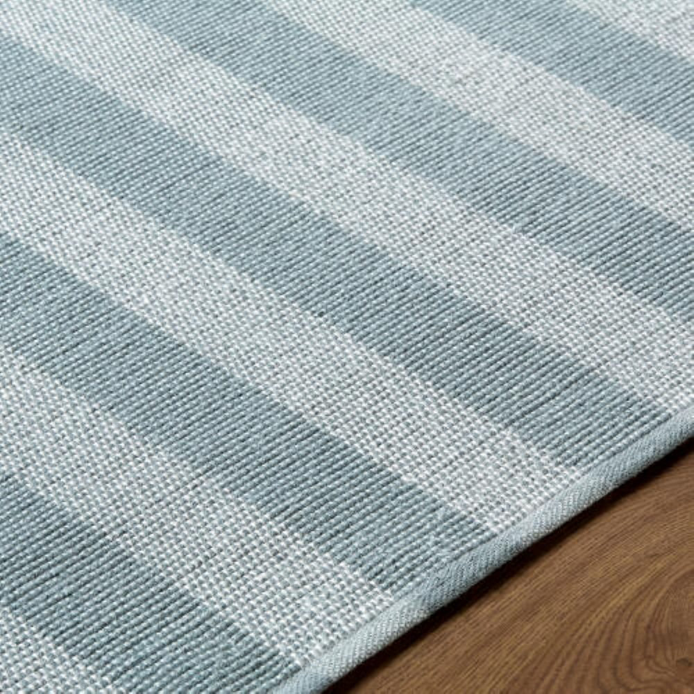 Jeanette Hand-Woven Striped Rug, Rectangle 8' x 10', Blue