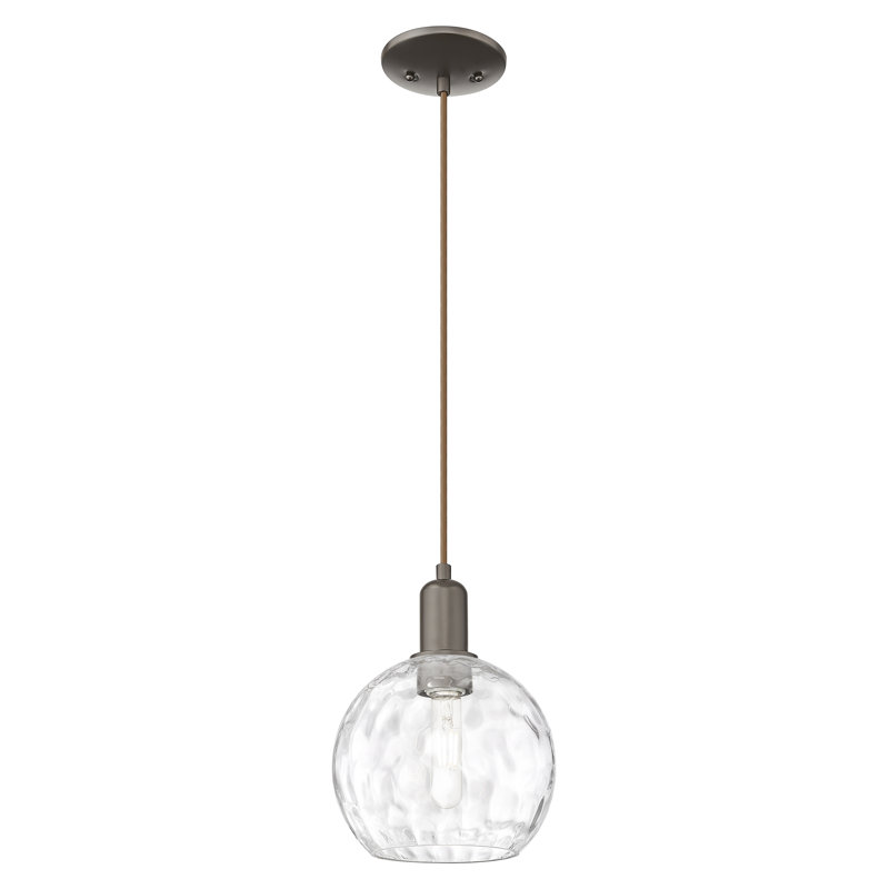 Mini-luminaire suspendu 1 lumière Arcadia - Sevier, Bronze frotté à l'huile, H 7 po x l 8 po x P 8 po