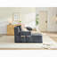 Canapé-lit convertible surdimensionné avec dossier réglable et poche de rangement, canapé-lit modulaire en peluche rayé pour une utilisation multi-scènes