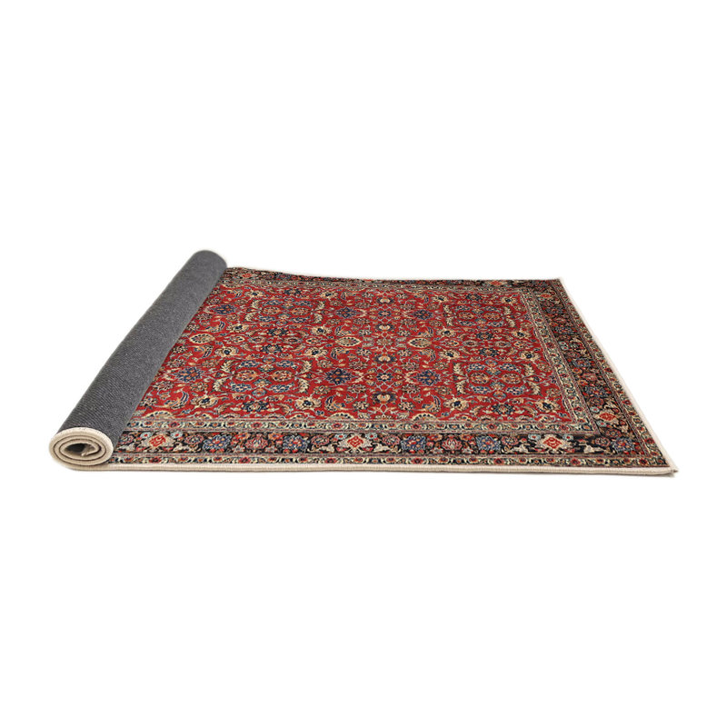 Tapis traditionnel rouge / brun Boulemane, Rond 6 pi