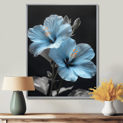 «Blue Crystal Hibiscus Botanical Beauty III - Hibiscus», art mural
