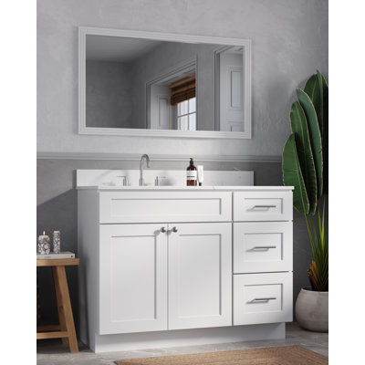 Disar 46'' Single Bathroom Vanity with Quartz Top