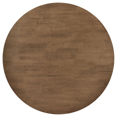 Ellie Dining Table, 47 Inch Round Top, Interlocking Legs, Walnut Brown Wood