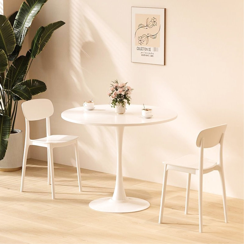 Table basse blanche de style Mid-Century et table de fabrication élégante en acier avec base solide