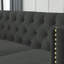 Canapé classique à 2 sections Chesterfield avec garniture cloutée et structure en bois massif durable, parfait pour tout décor-1165930035