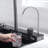 Lefton 33"x22" 304 Stainless Steel Kitchen Workstation Sink With Pull-Down Faucet And Temperature Display In Fahrenheit, Grey, Ks2206L