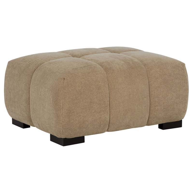 Repose-pieds rectangulaire rembourré Plather, Noir