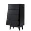 Commode 4 tiroirs en noir - Design rétro pour chambre à coucher avec pieds stables