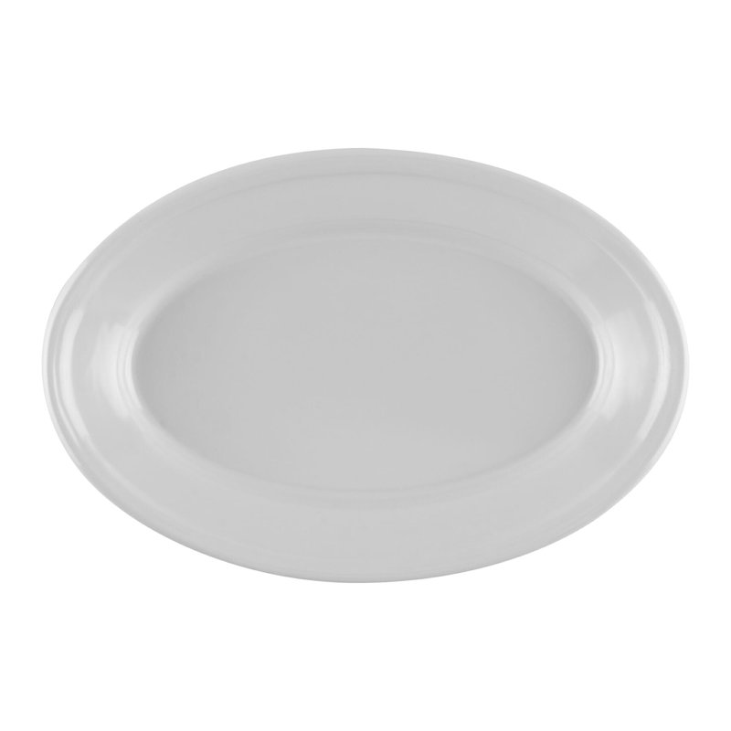 GET Plateau de service ovale en mélamine OP-610-MIX, Blanc, H 1 po x L 9,25 po x l 6,25 po