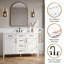 Meuble-lavabo autoportant en MDF de 122 cm (48 po), style moderne avec rangement, lavabo central intégré, comptoir et lavabo en composite SMC, quincaillerie noire, étagères réglables et portes à fermeture amortie.-1054114821