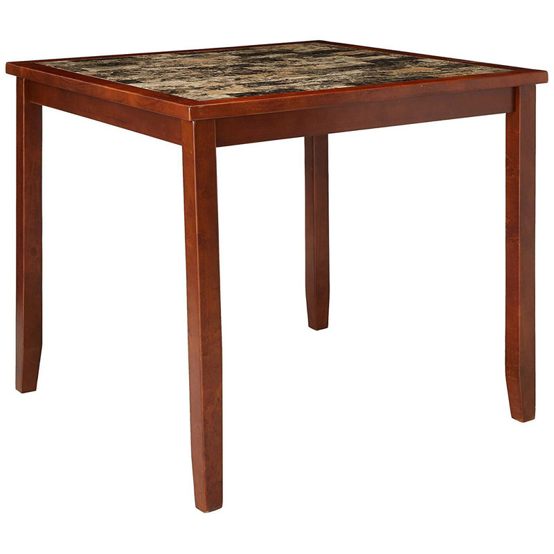 Shavae 4 - Person Faux Marble Top Four Leg Dining Set
