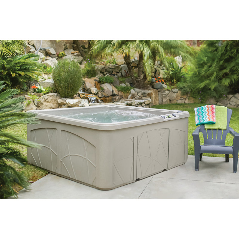 Sandstone 5-Person 28-Jet Plug and Play Spa with Ozonator