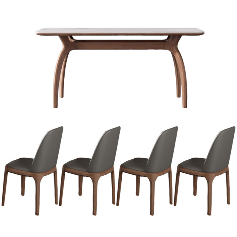 Modern Simple Durable Rock Slab Dining Table, 29.92"H x 59.05"L x 31.49"W