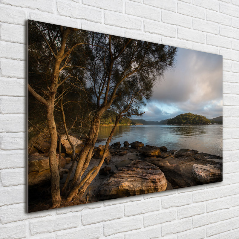 Tree By The River - No Frame Print on Glass